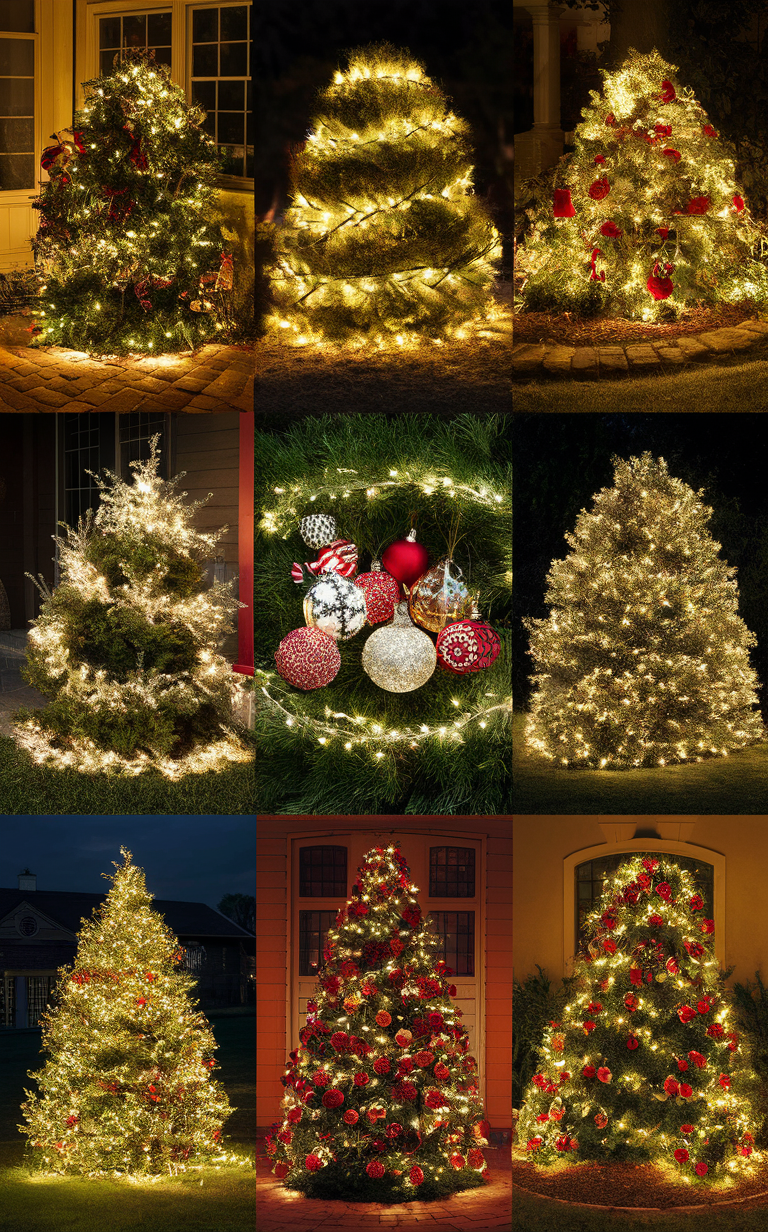 Christmas lights, holiday lighting, outdoor decoration, festive lighting, twinkling lights