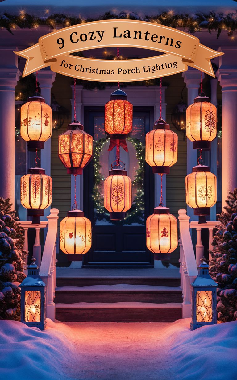 festive lanterns, porch lighting, holiday decorations, outdoor lanterns, winter home decor