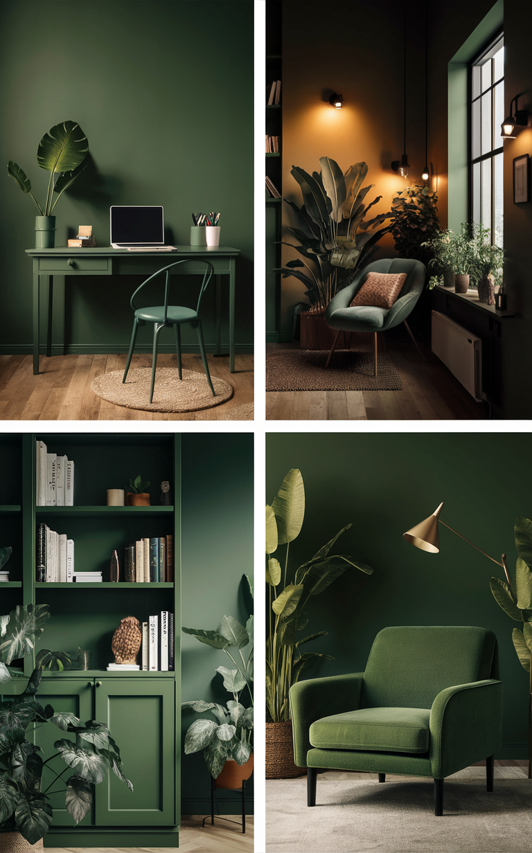 +25 Moody Green Home Office Ideas: Top Picks