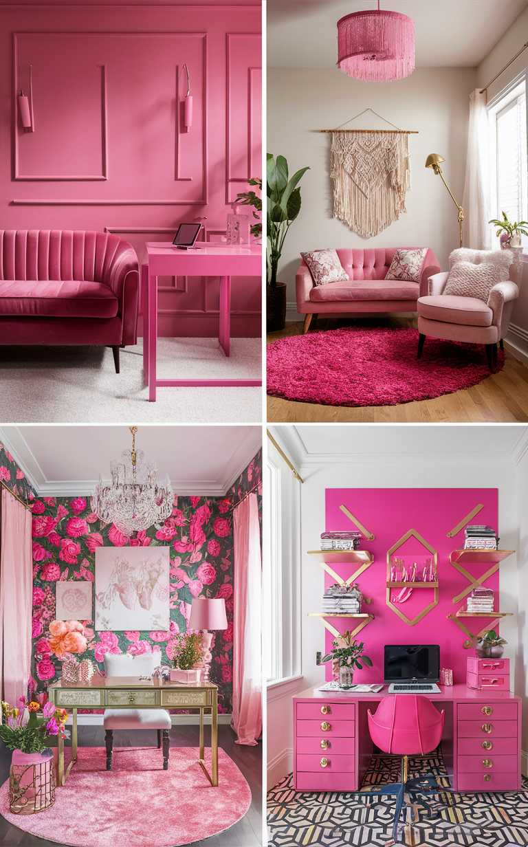 Pink Home Office Ideas