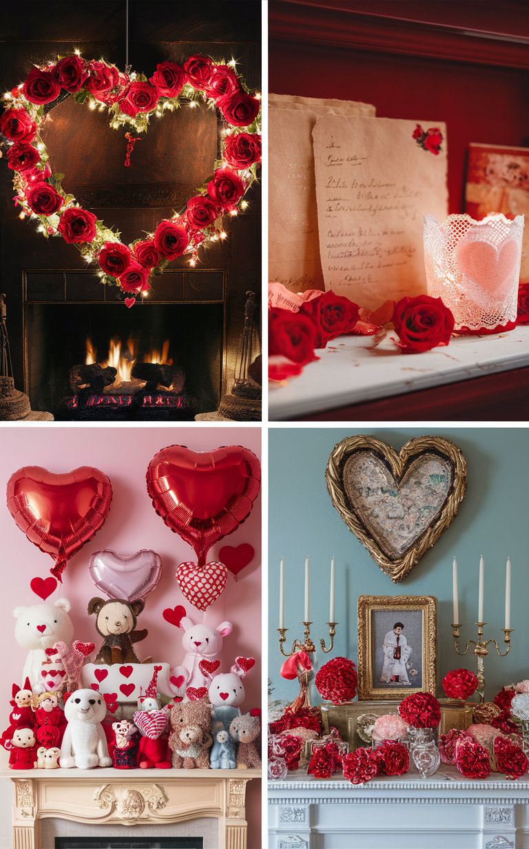 +25 Lovely Valentine’s Mantel Decor Ideas for Home