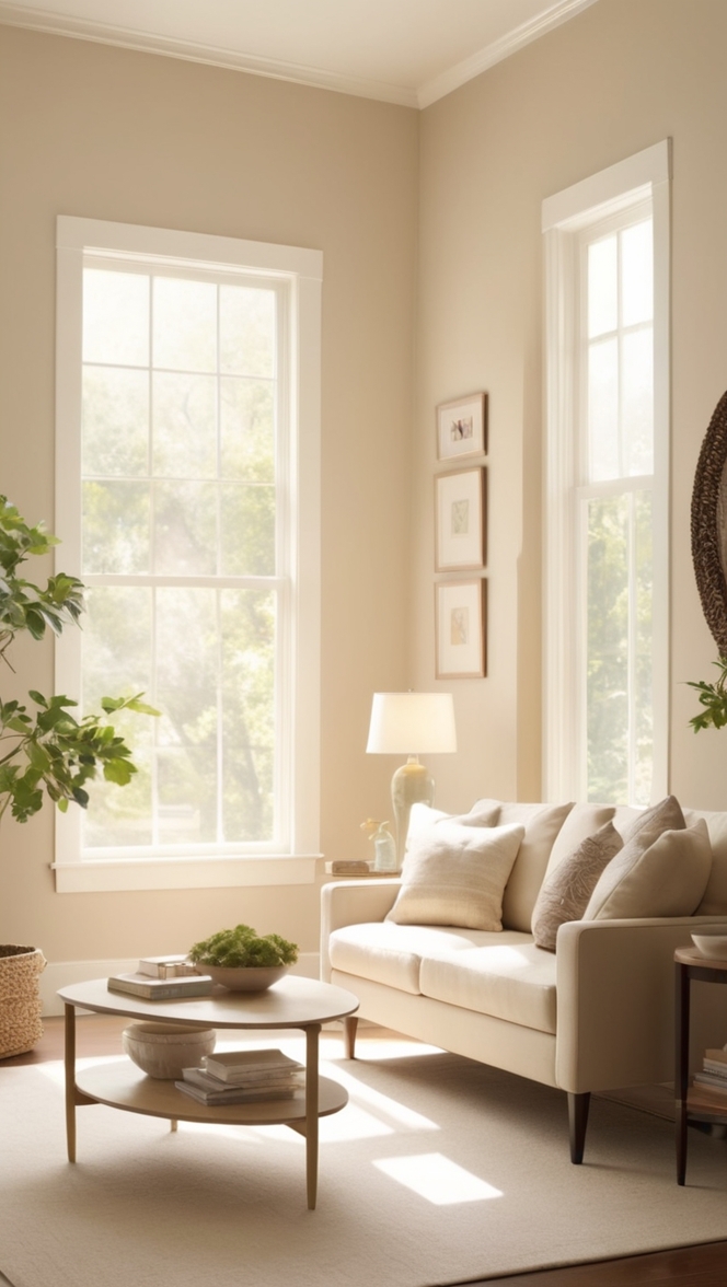 modern beige living room decor, neutral tones home design, elegant minimalist room ideas, Scandinavian style interior design, contemporary light-colored living space