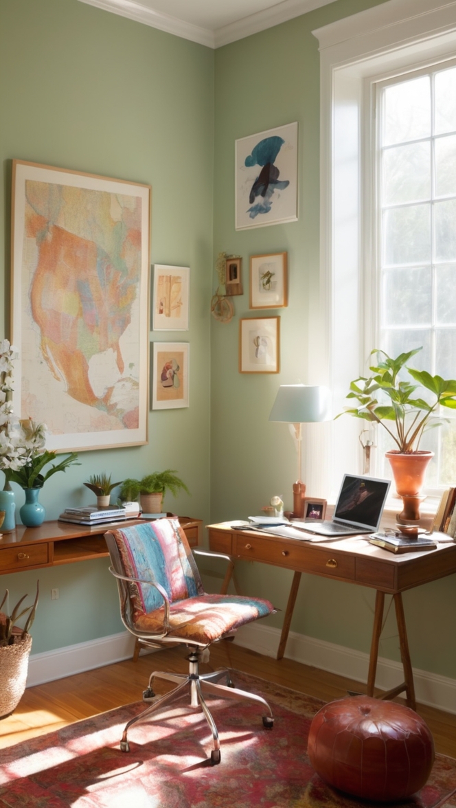 home office furniture, modern office decor, workspace organization, stylish office chairs, bohemian office design