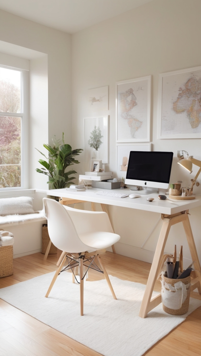 minimalist office decor, minimalist home office design, minimal office workspace, modern home office inspiration, simple office setup
