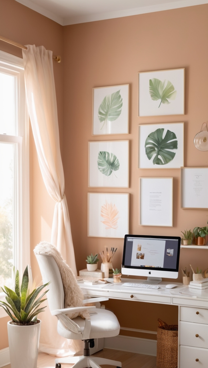 cozy home office setup, cozy office decor, comfortable home office furniture, stylish home office design, productive work from home habits