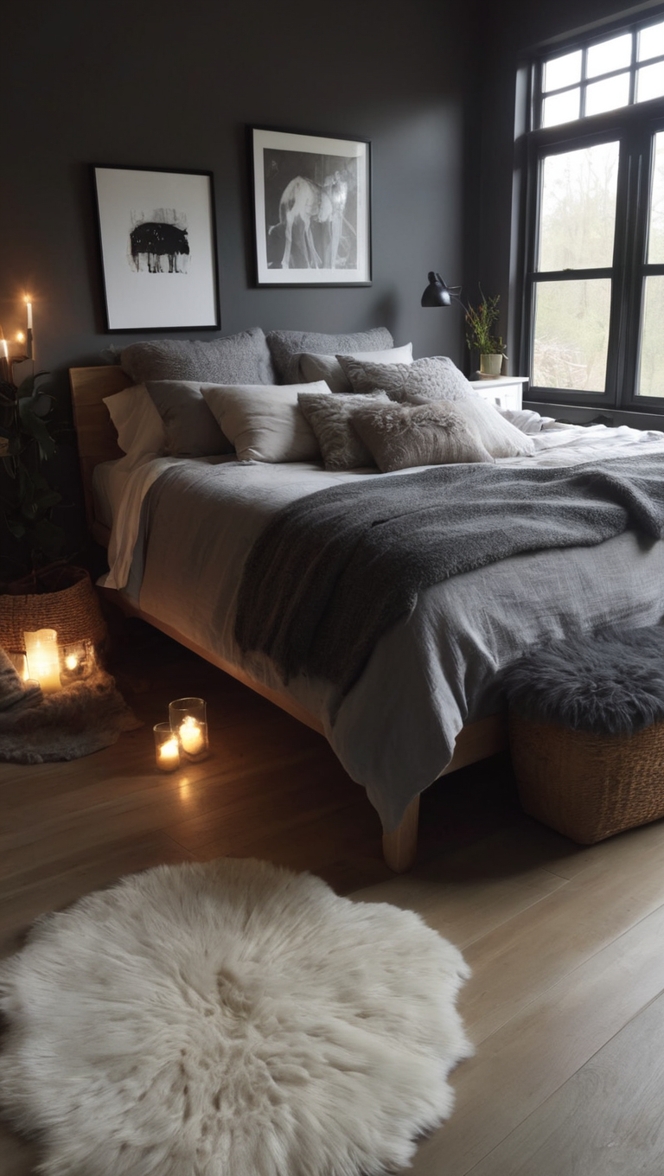 Some unique dark cozy bedroom ideas ?