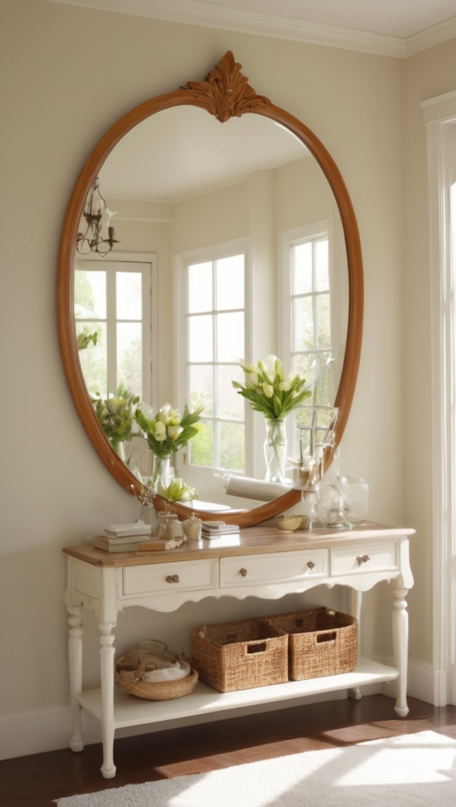 home decor mirror, hallway mirror, foyer mirror, entryway mirror, living room mirror