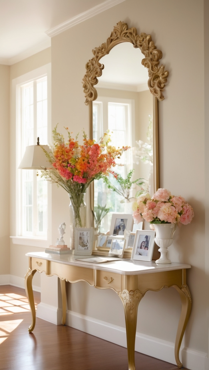 entryway table, console table, hallway table, foyer table, narrow entry table