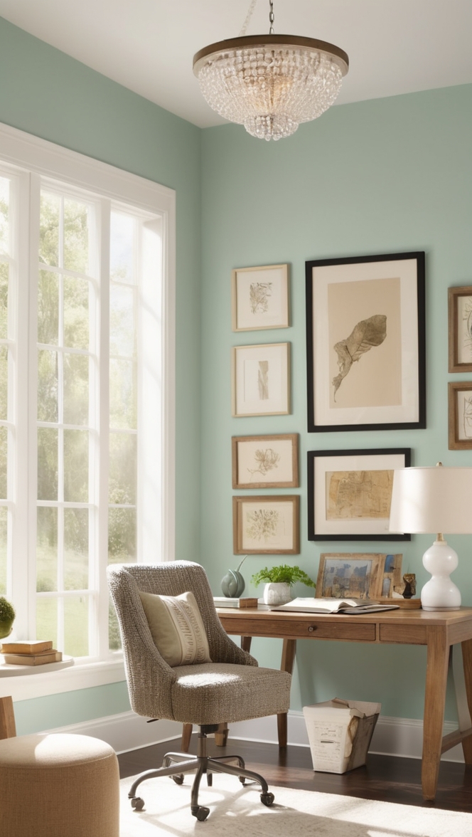 home office decor, stylish home office, cozy workspace, chic office design, modern home office