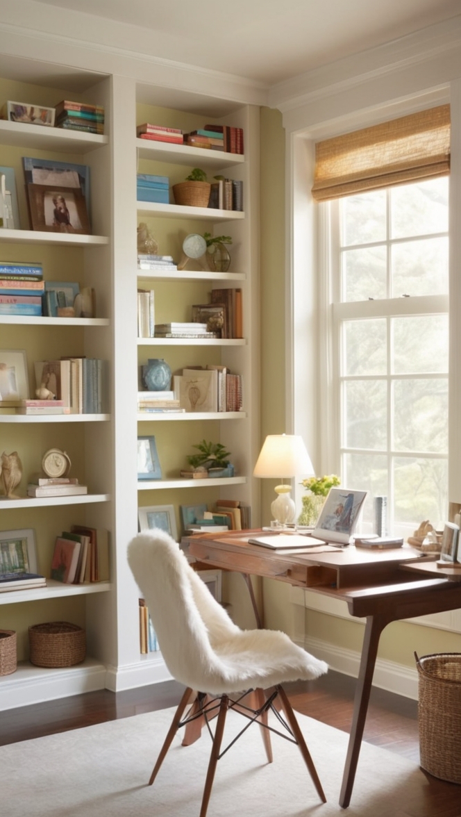 home office design, modern home office, library room decor, cozy workspace, minimalist office.CurrentCulture
