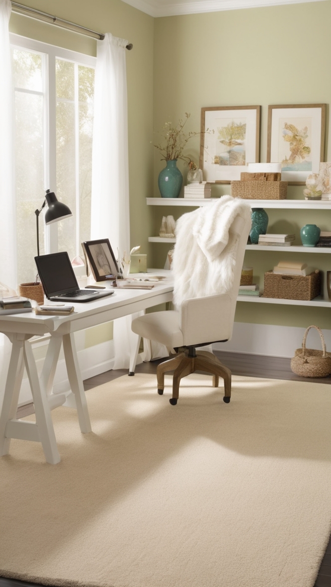 home office rugs, comfortable home office decor, stylish desk accessories, luxury home office design, ergonomic office chair