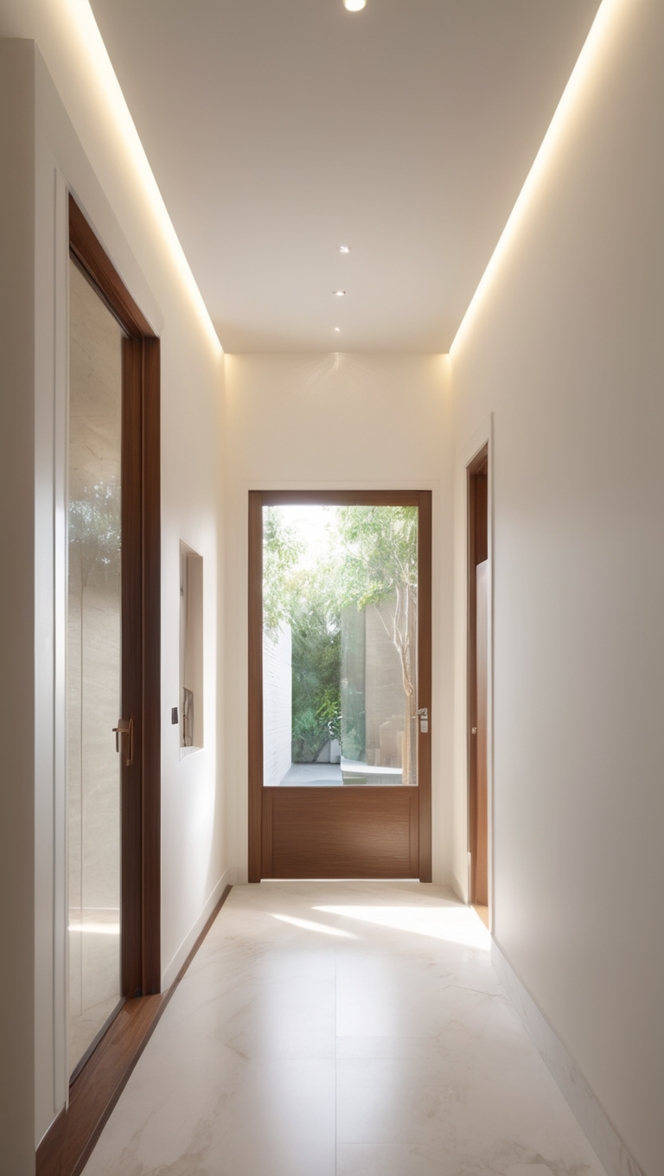 How can I enhance the entrance with a modern main door wall design? ?