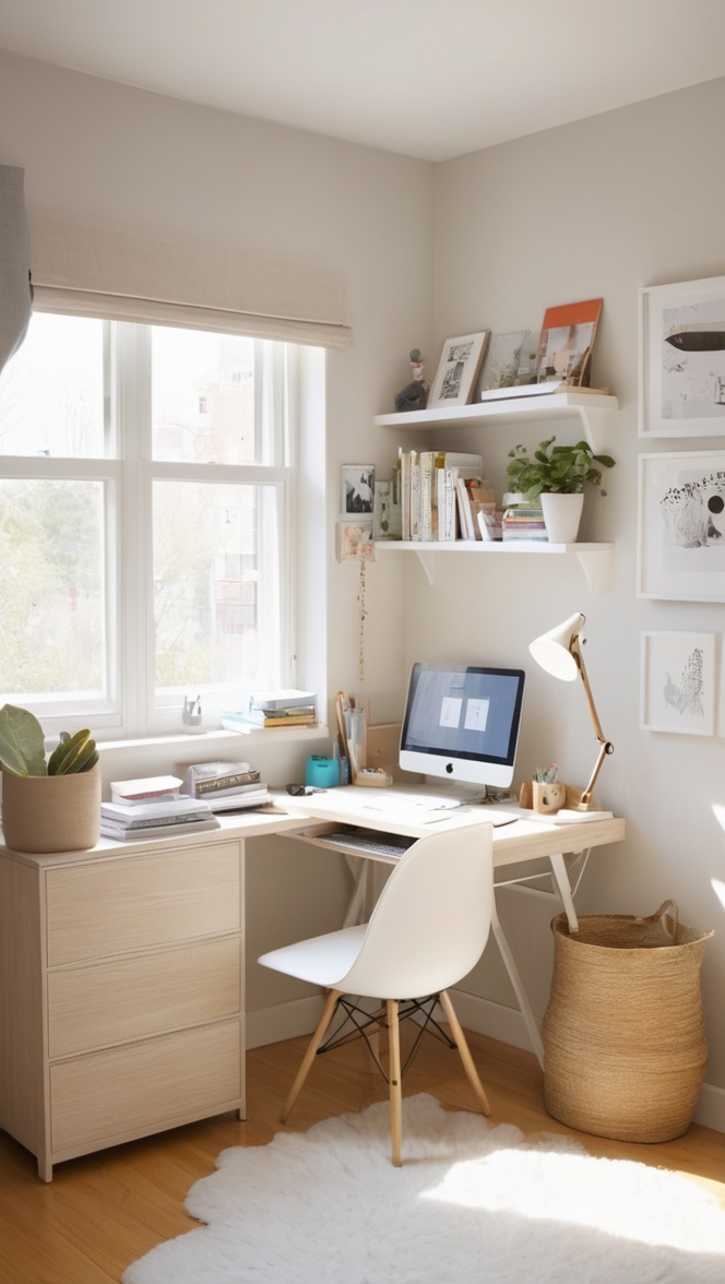 home office furniture, small office setup, work from home setup, compact home office, modern home office