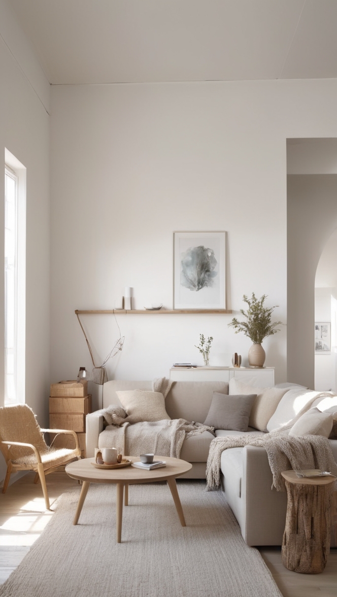 cozy living room decor, minimalist interior design, modern minimalist decor, stylish living room design, Scandinavian home decor