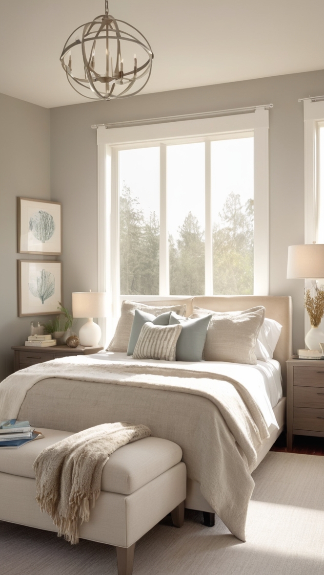 modern bedroom decor, stylish bedroom ideas, cozy bedroom design, minimalist bedroom inspiration, elegant bedroom furniture