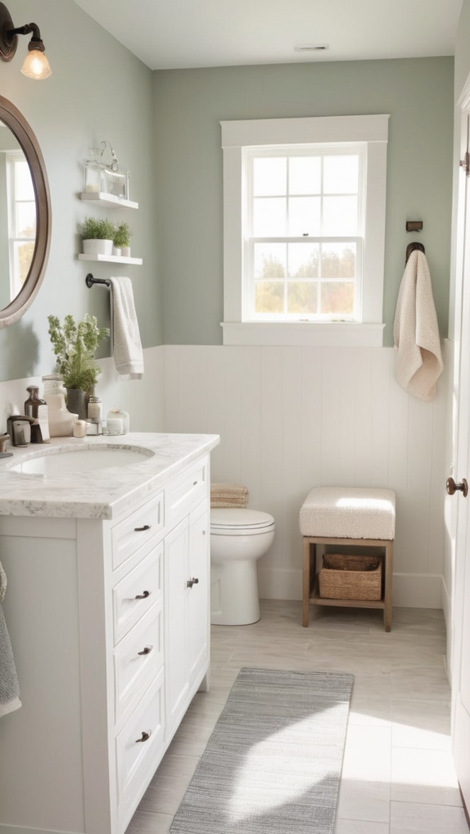 small bathroom renovation, modern farmhouse bathroom, bathroom renovation ideas, farmhouse style bathroom, bathroom makeover