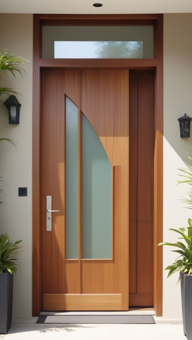 teak wood main entrance door, modern teak wood door design, contemporary teak wood front door, teak wood main door modern design, premium quality teak wood door