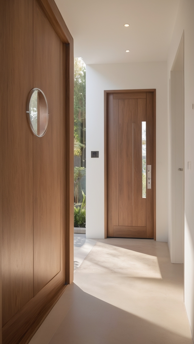 How can I enhance my home’s curb appeal with a wooden main door design entrance modern double? ?