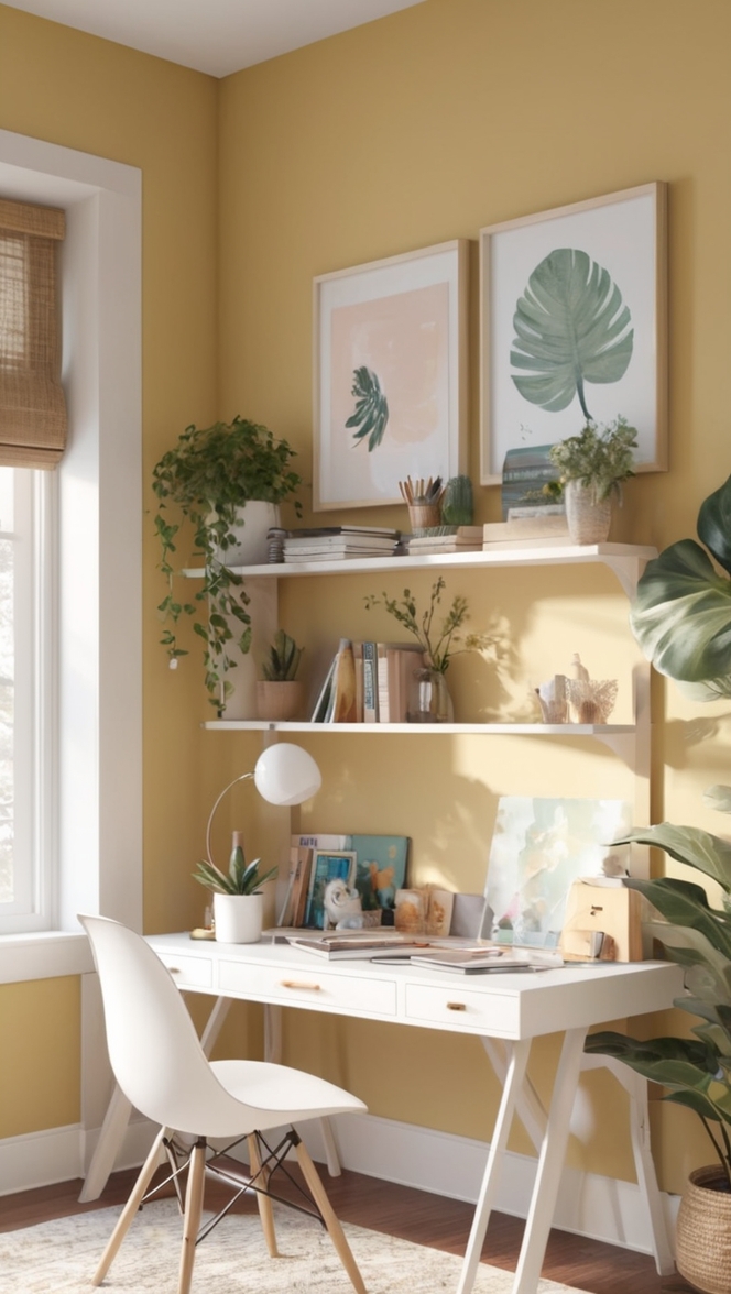 work from home setup, home office design, comfortable remote workspace, cozy telecommuting area, productive work-at-home environment