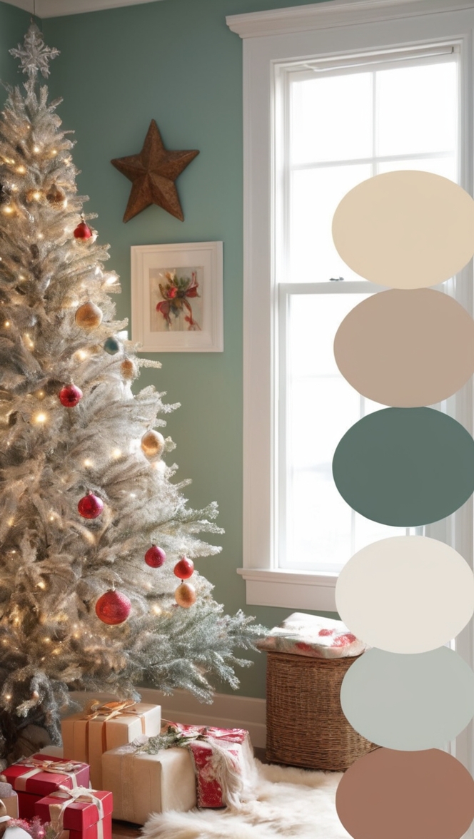 Christmas home decor, Christmas color scheme, Festive color palette, Holiday color trends, Seasonal decorating ideas