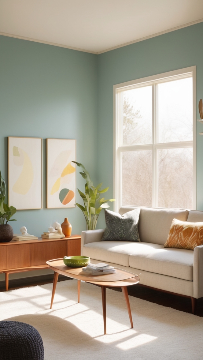 mid-century modern furniture, Scandinavian design, minimalist decor, contemporary living room, sleek furniture