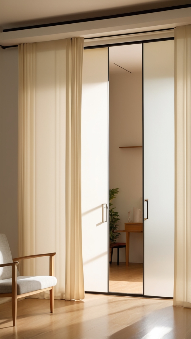 How can I enhance my space with a stylish partition sliding door design? ?