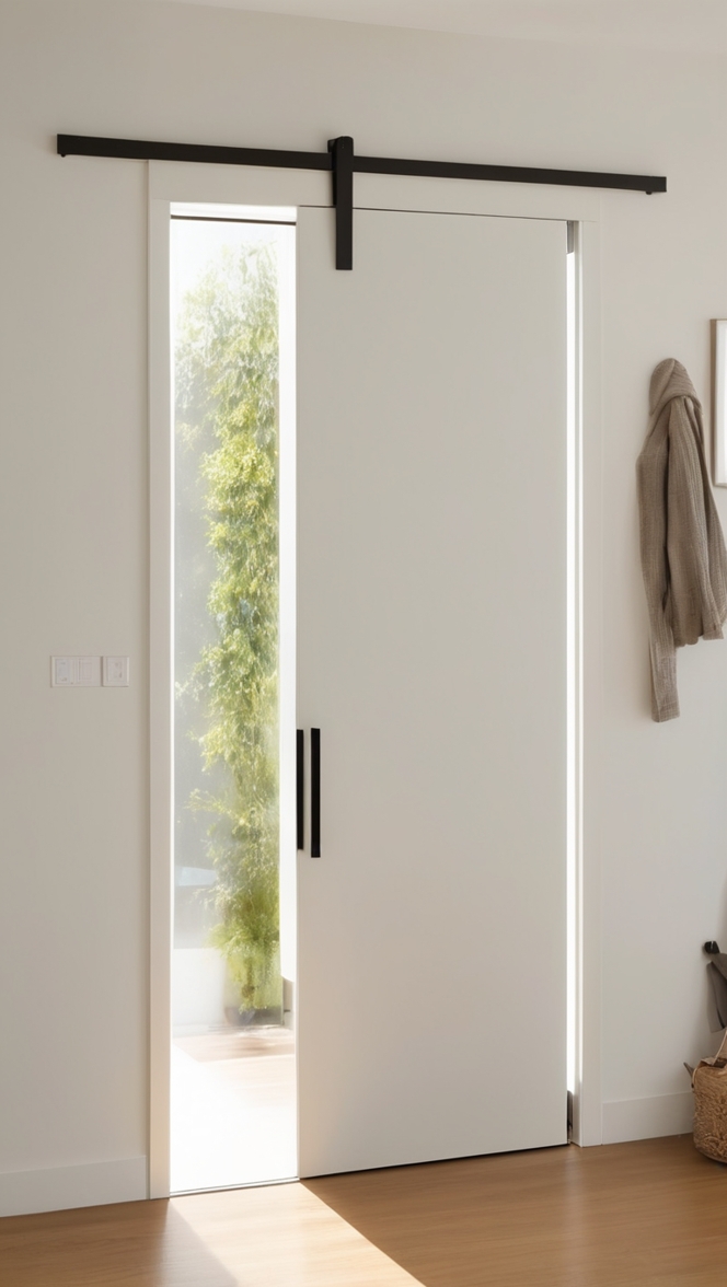 sliding door handle, interior door handle, door handle hardware, modern door handle, black door handle