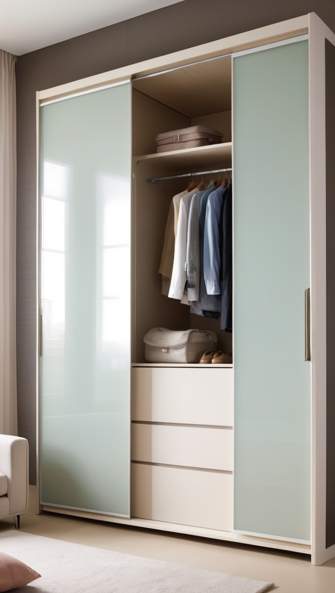 How can I optimize my space with a wardrobe design with sliding doors? ?