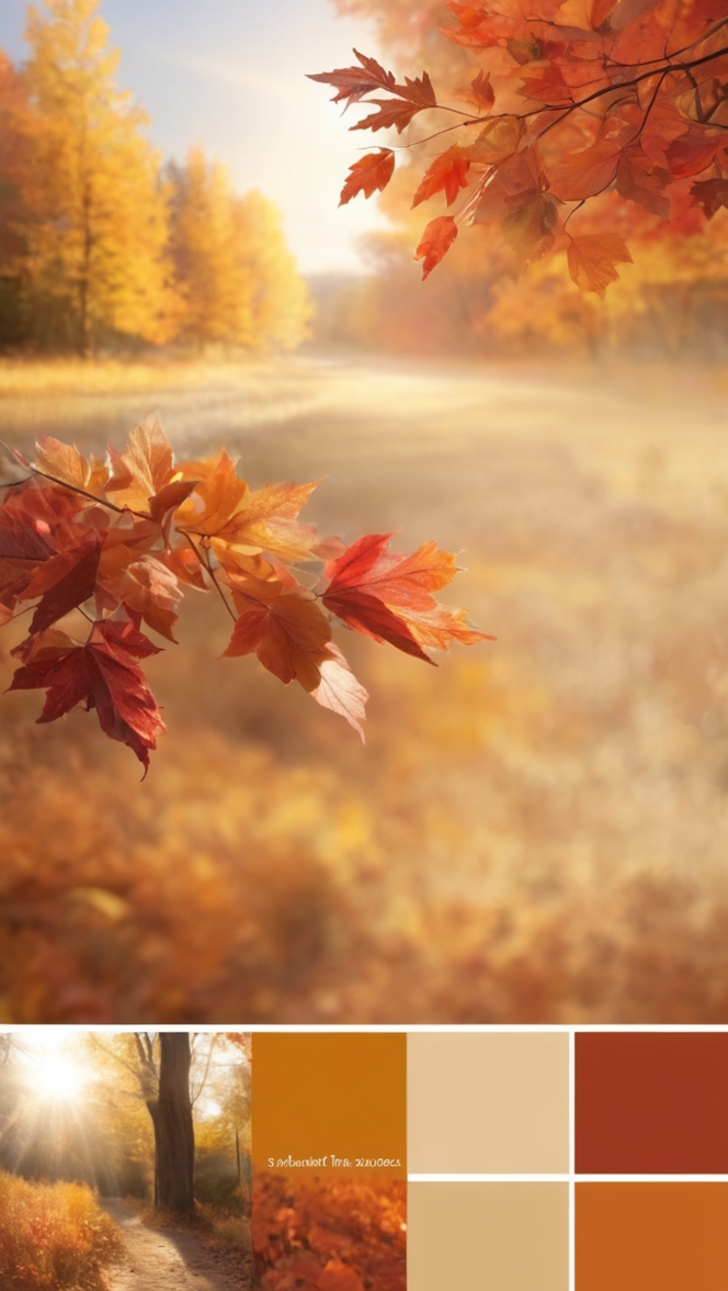 autumn color scheme, warm fall colors, cozy autumn hues, seasonal color palette, autumnal color trends