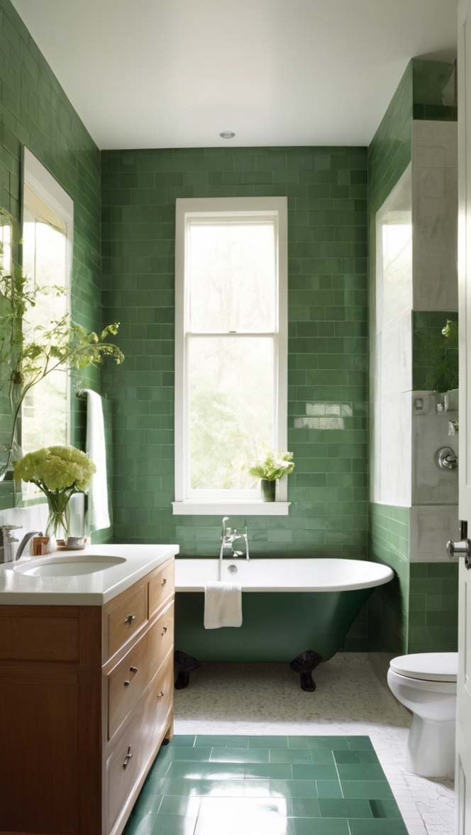 green bathroom tiles, white and green bathroom tiles, dark green bathroom tiles, bathroom tile ideas green, green patterned bathroom tiles