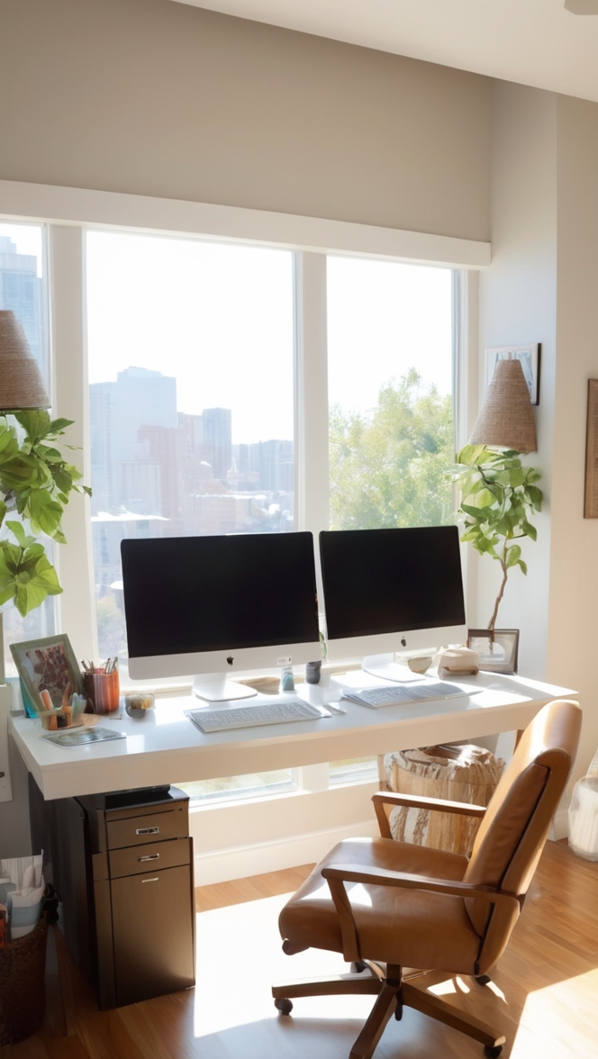 dual monitor setup, video conference setup, multiple monitor setup, productivity setup, ergonomic workstation