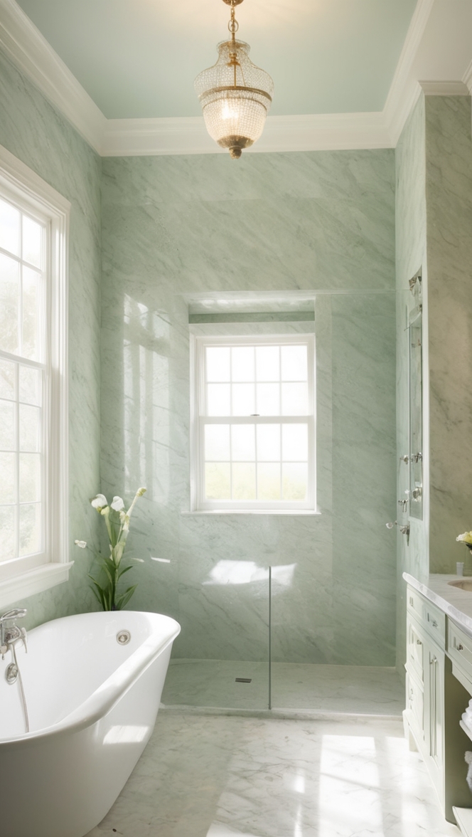 green marble tiles, marble bathroom countertops, luxury marble bathroom, green marble vanity, marble bathroom floors