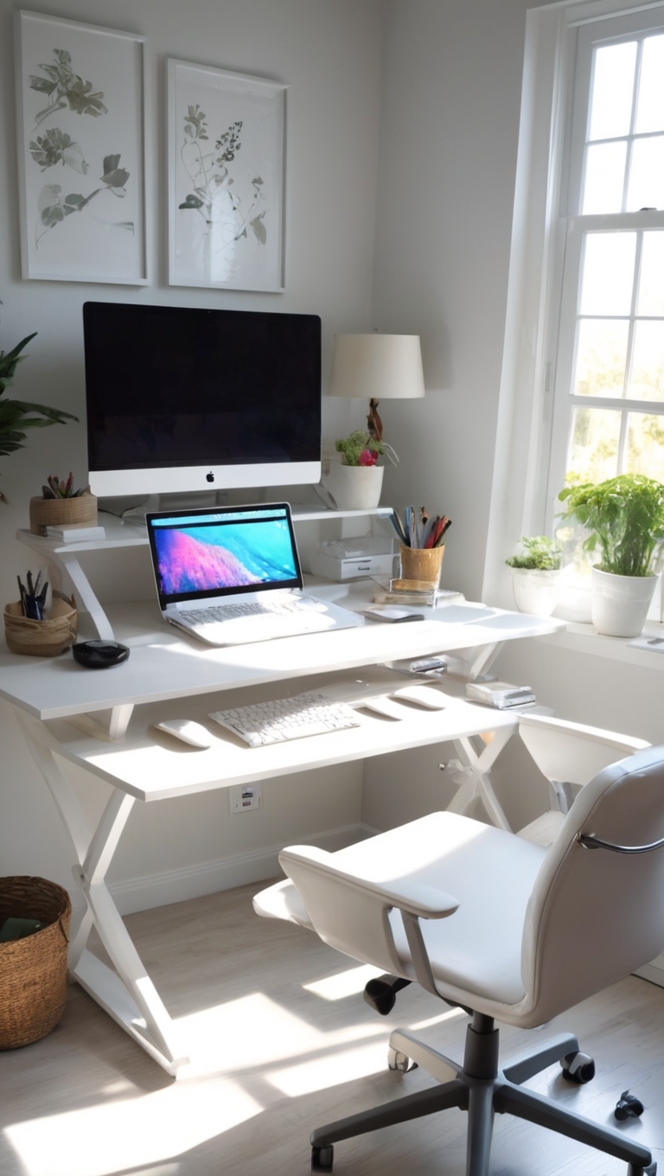 home office workstation, home office desk setup, remote work setup, home office productivity, work from home setup