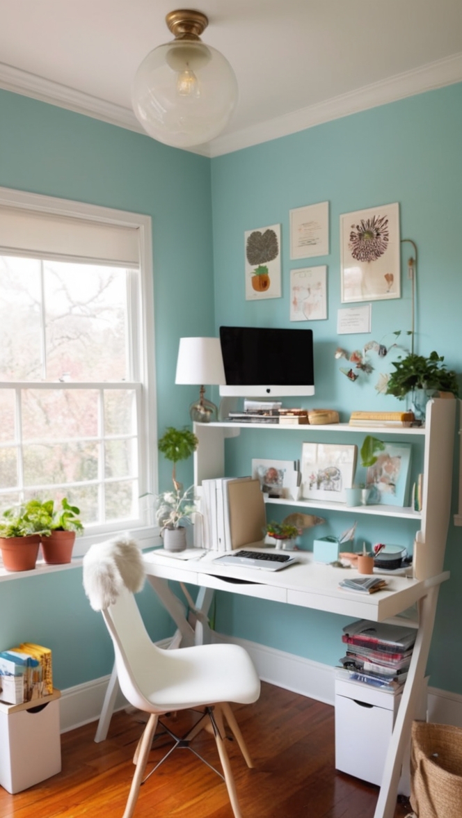 home office design, home office organization, small office decor, efficient office layout, small space productivity