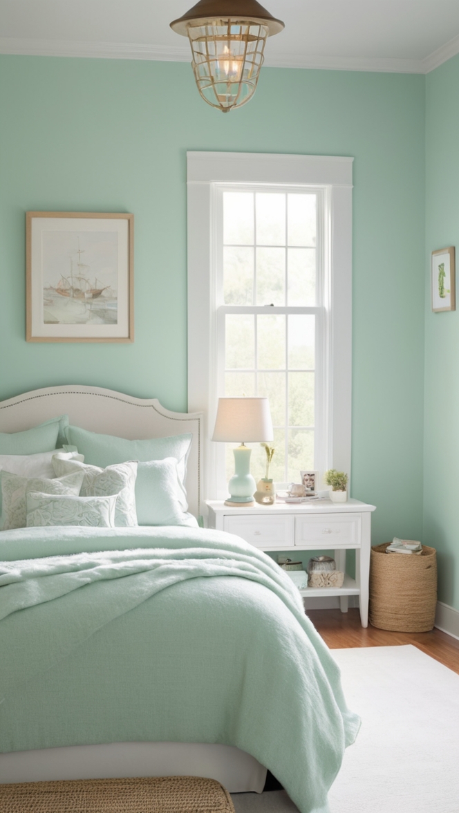 mint green paint, mint green decor, mint green bedding, mint green curtains, mint green furniture
