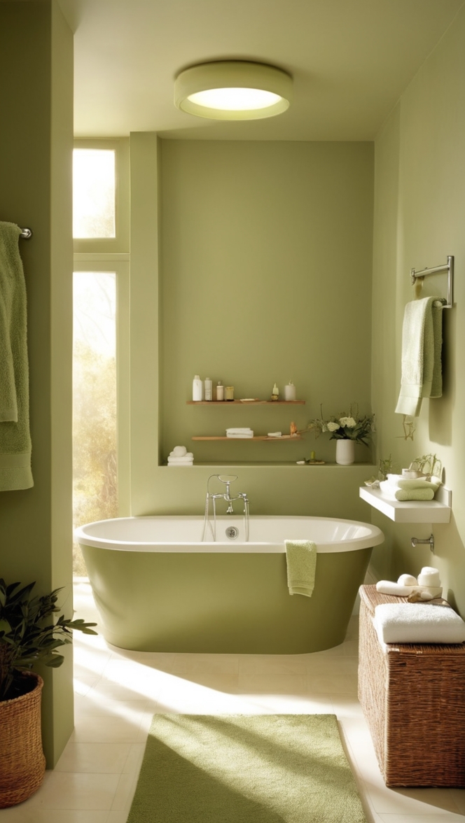 olive green bathroom decor, olive green bathroom tiles, olive green bathroom accessories, olive green bathroom paint, olive green bathroom rug