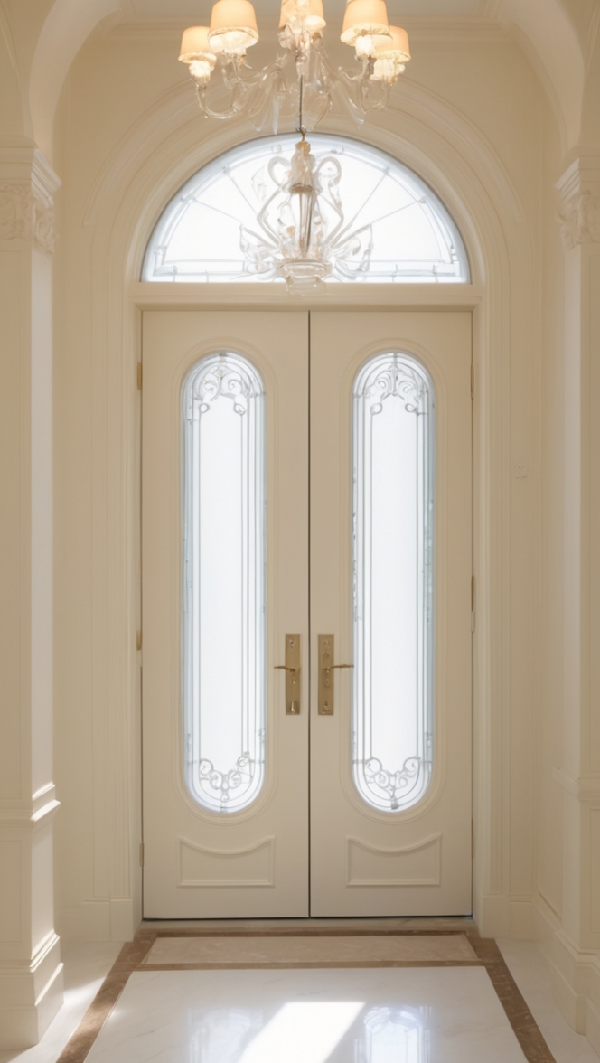 Is safety prioritized in this luxury entrance door design? ?