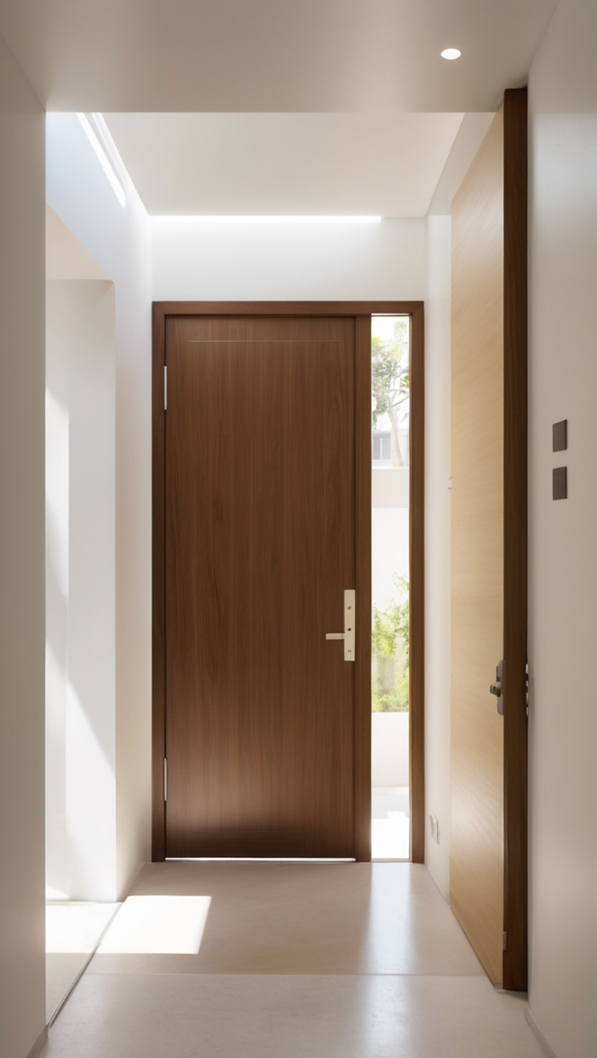 What are the benefits of a modern safety door design for a flat? ?