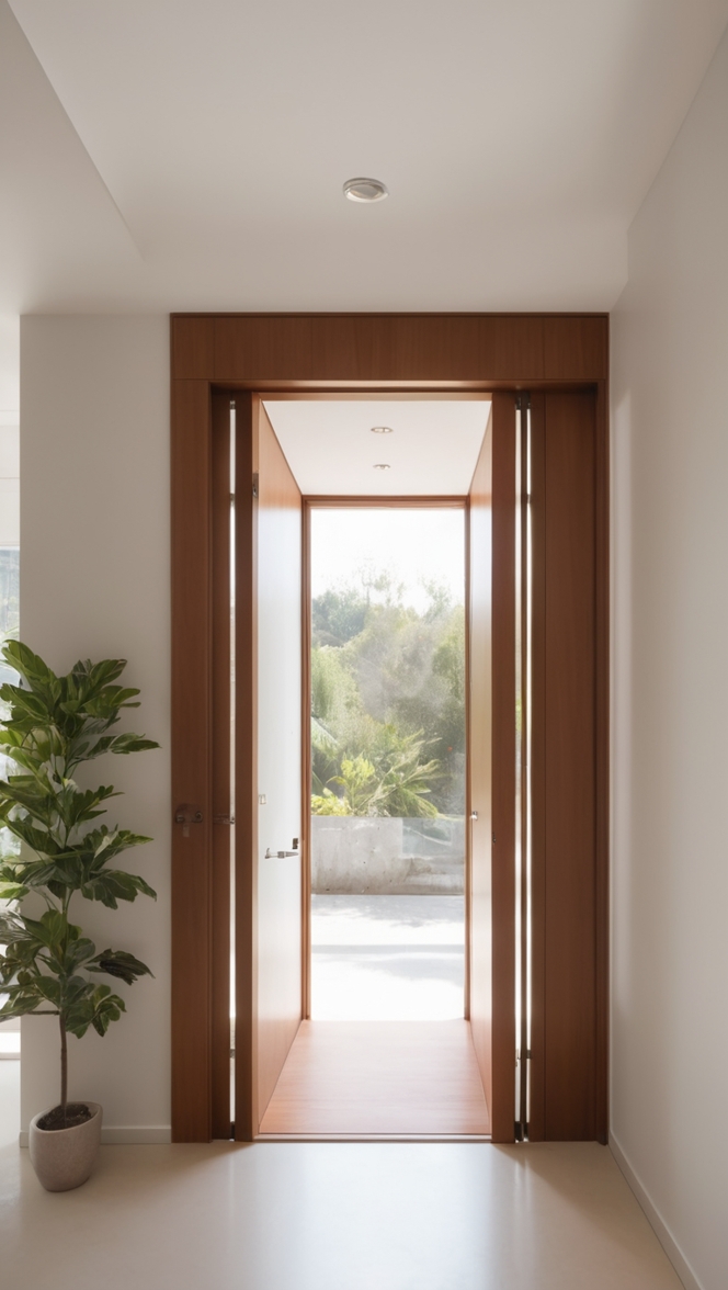 How can I enhance my entrance with a modern safety door design? ?