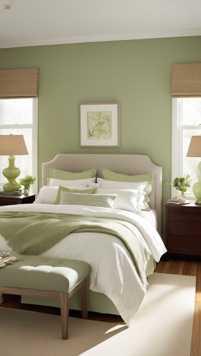 sage green walls, sage green decor, sage green bedding, sage green paint, sage green curtains