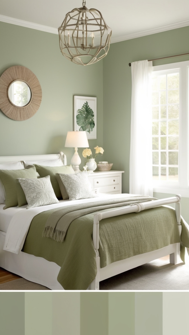 sage green paint, sage green decor, sage green bedding, sage green walls, sage green curtains