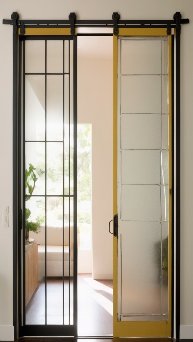 How can I enhance my home’s aesthetic with a sliding iron door design? ?