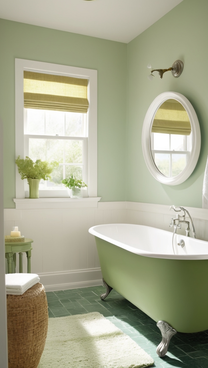 vintage bathroom decor, vintage green tiles, antique bathroom accessories, retro bathroom design, vintage bathtub faucet