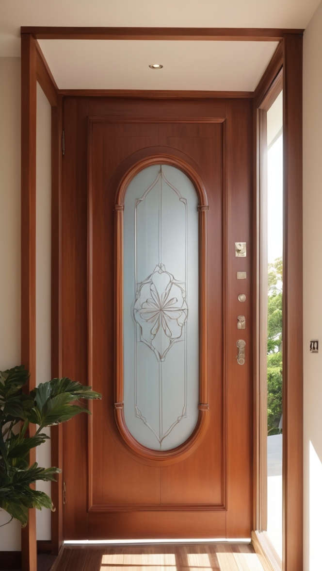Can I enhance my home security with a stylish wooden safety door design entrance? ?