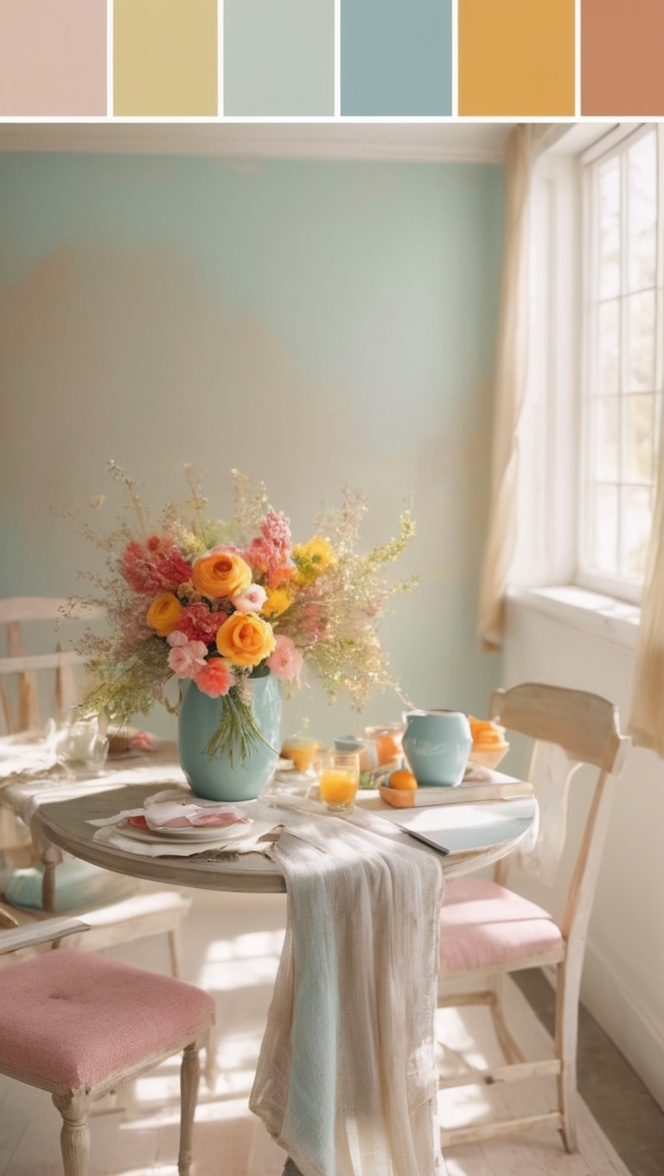 vibrant color scheme, colorful palette, bold color combination, vivid color palette, eye-catching colors