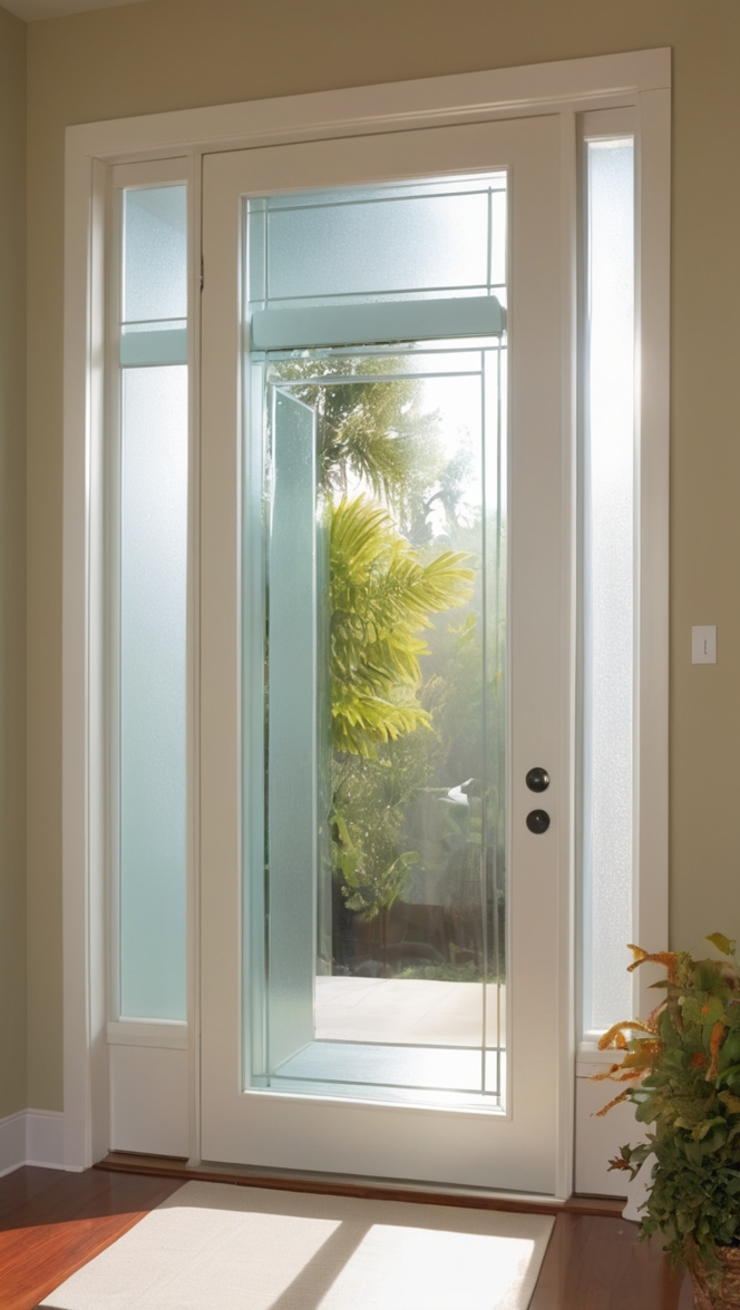 What are the benefits of a modern front door glass design? ?