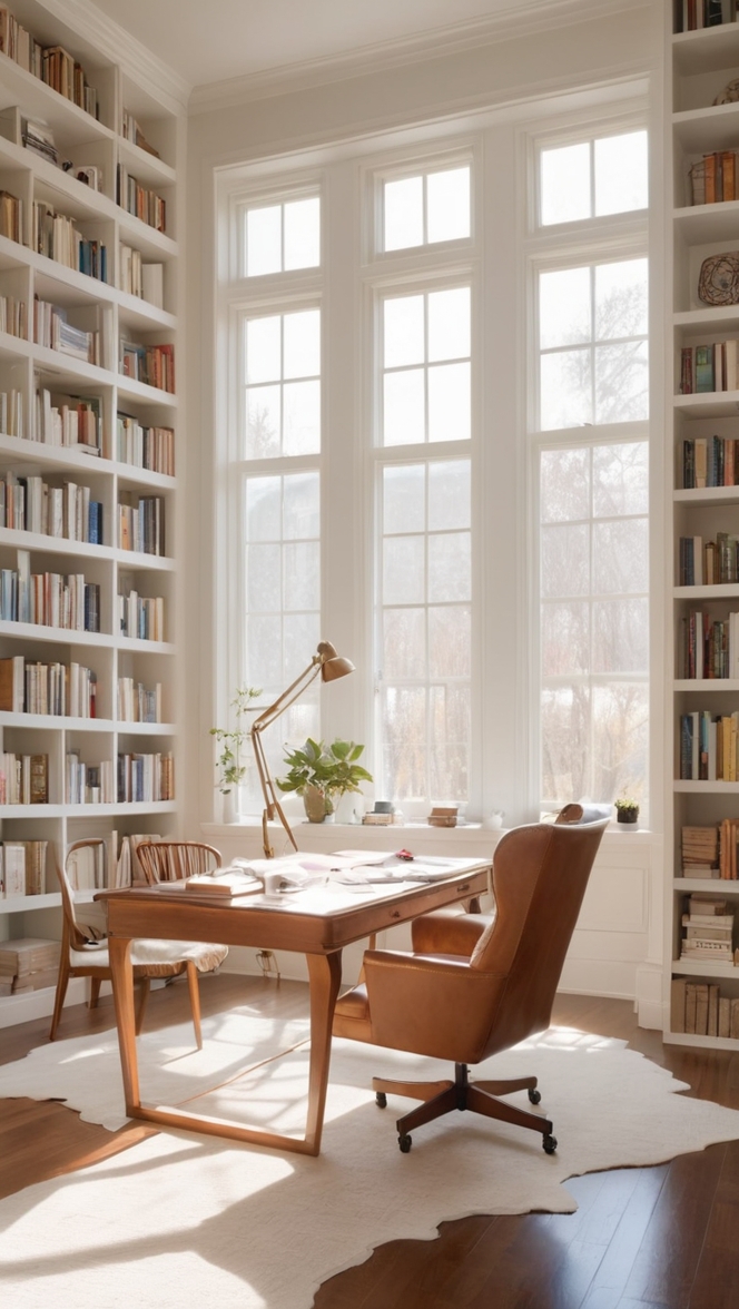 How can I create a cozy home library office aesthetic? ?