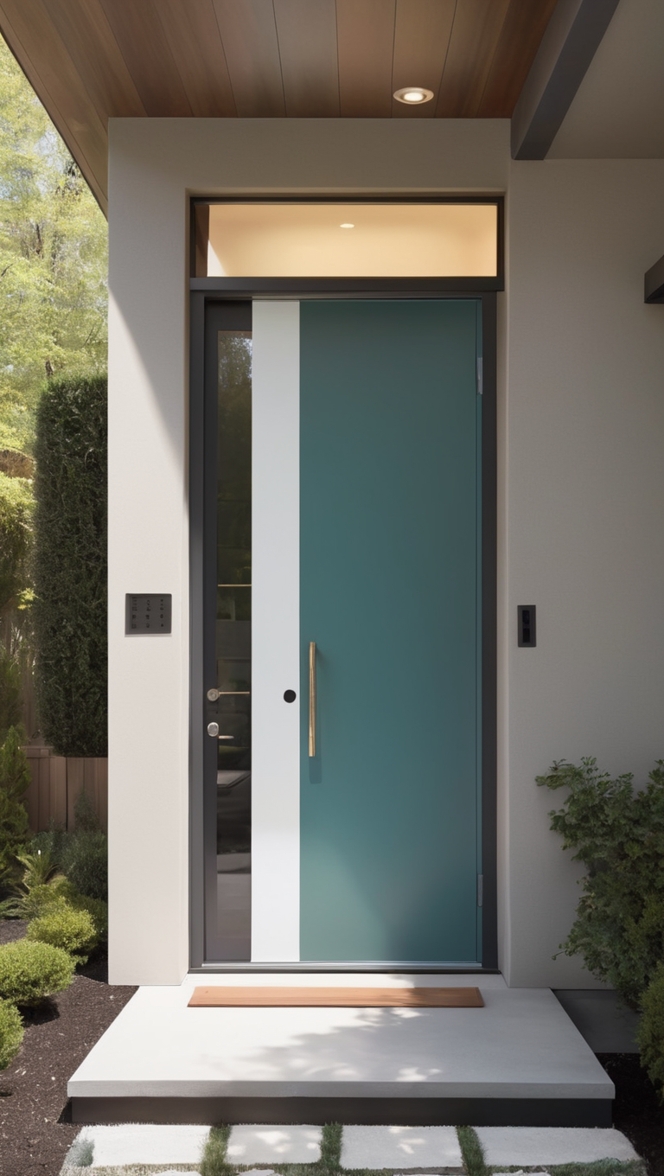 modern front door, pivot entrance door, contemporary entryway, sleek pivot door, modern foyer entrance