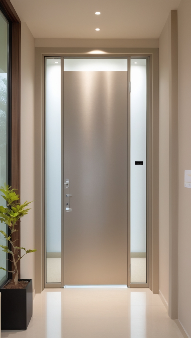 What makes modern safety door design entrance stand out? ?