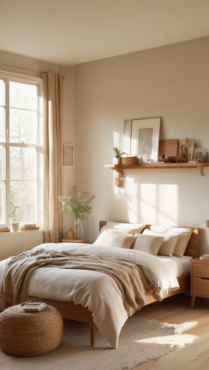 How can I create a cozy natural earthy bedroom? ?